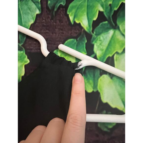 COS Midi Dress Tiered Black Sleeveless Satin Scoop Neck Womens Size 10 Large - Picture 8 of 9